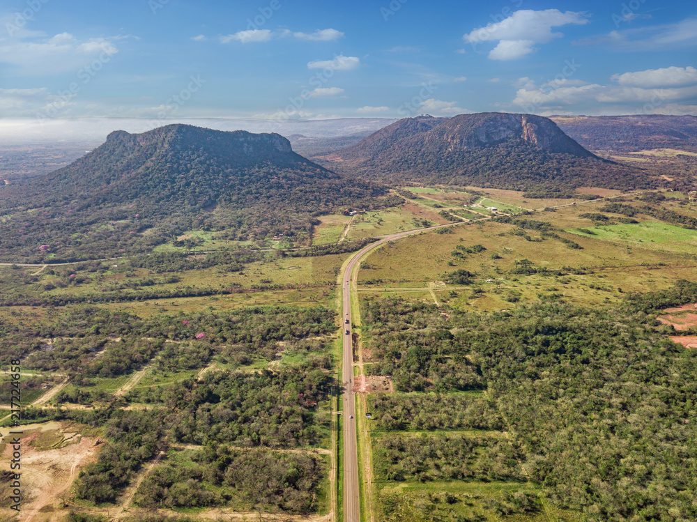 Aerial view of Cerro Paraguari. These Mountains are one of most iconic
