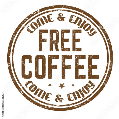 Free coffee sign or stamp