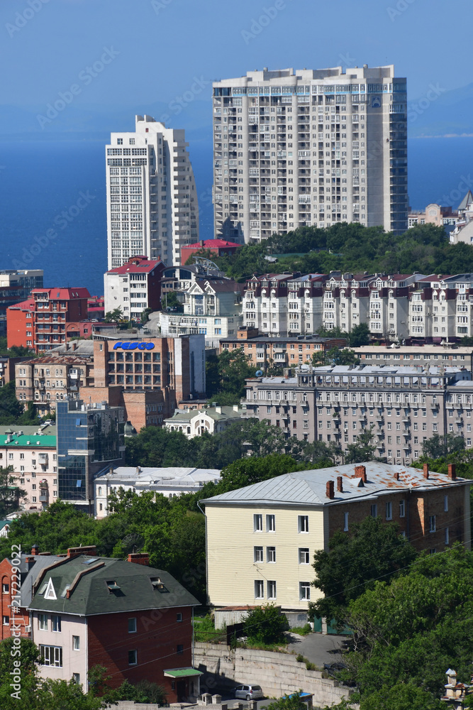 Fototapeta premium Russia. View of the summer Vladivostok 