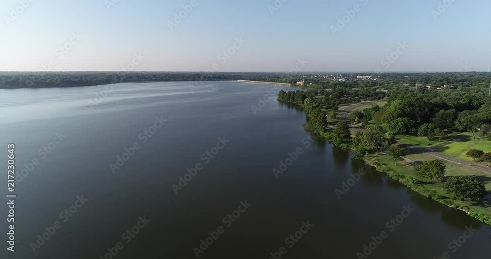 Aerial video of Lake Lewisville in Texas