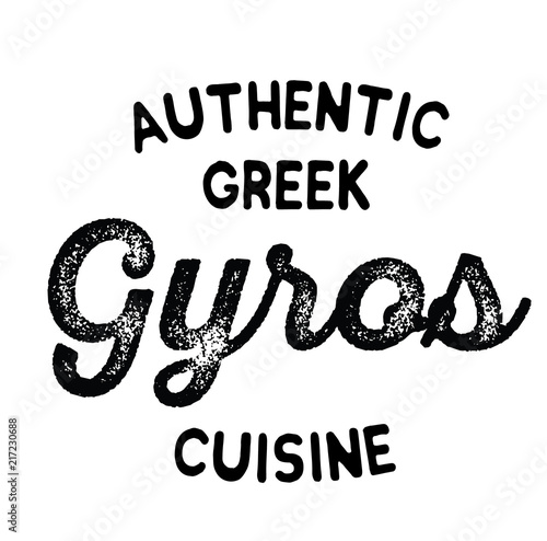 authentic greek cuisine gyros label