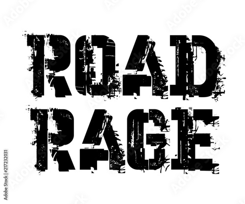 Road rage typographic stamp