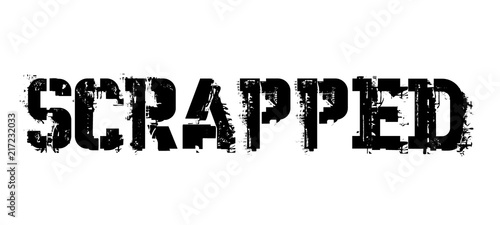 Scrapped typographic stamp
