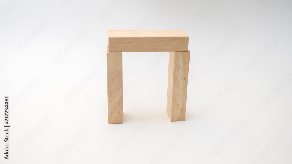 wooden block concept house on white background wooden block concept house on white background