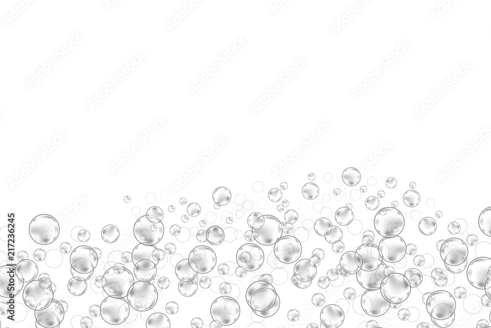 Realistic soap bubbles set isolated on the white background Realistic soap bubbles set isolated on the white background