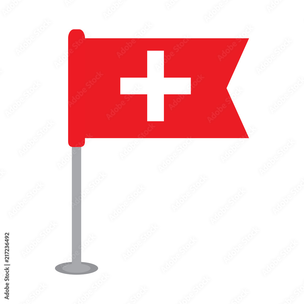 Fototapeta premium Isolated flag of Switzerland