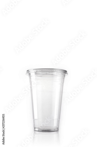 plastic take out cup isolated white.