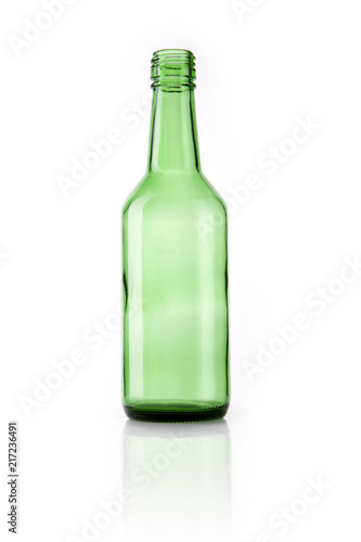 green soju bottle isolated white