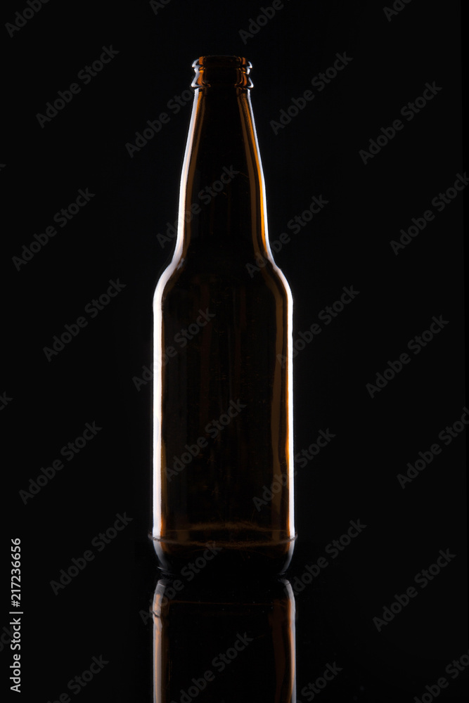 beer bottle on the black