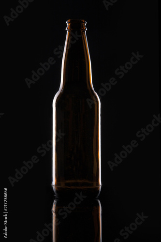 beer bottle on the black