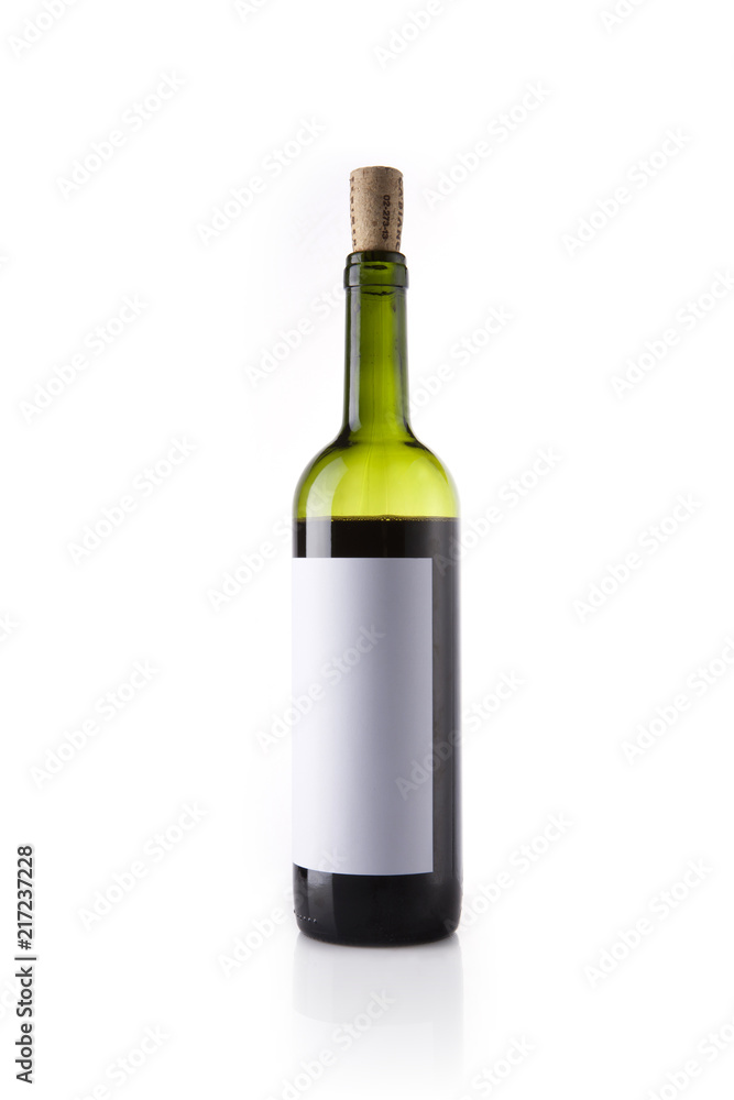 empty wine bottle isolated white. empty wine bottle isolated white.