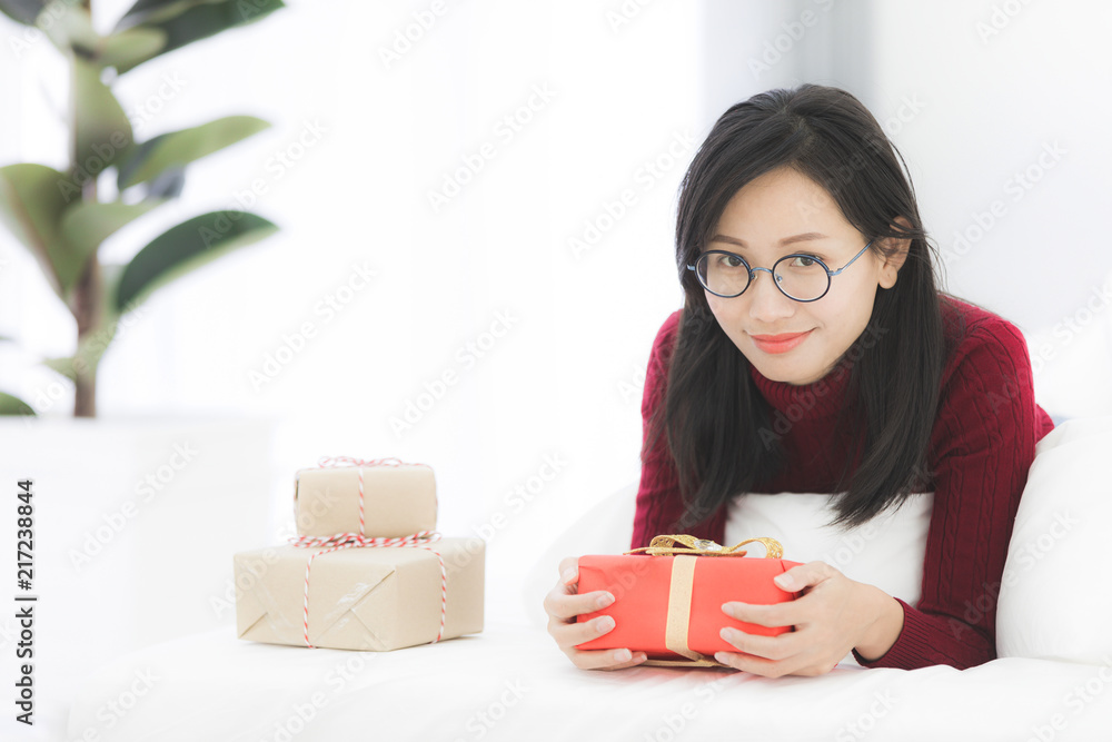 Hands of girl holding gift box for Valentines Day. Hands of girl holding gift box for Valentines Day.