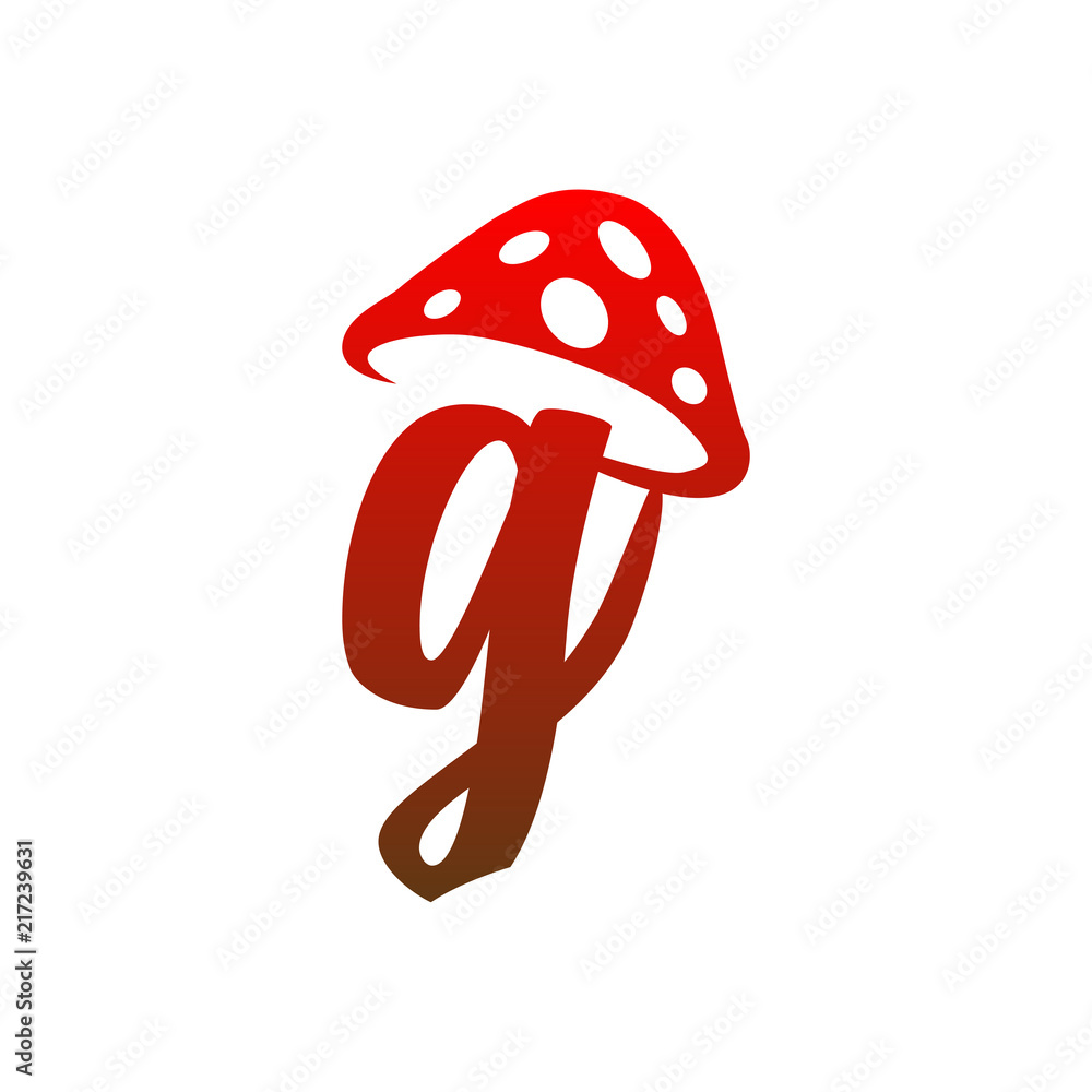 g Letter lowercase mushroom logo icon vector g Letter lowercase mushroom logo icon vector