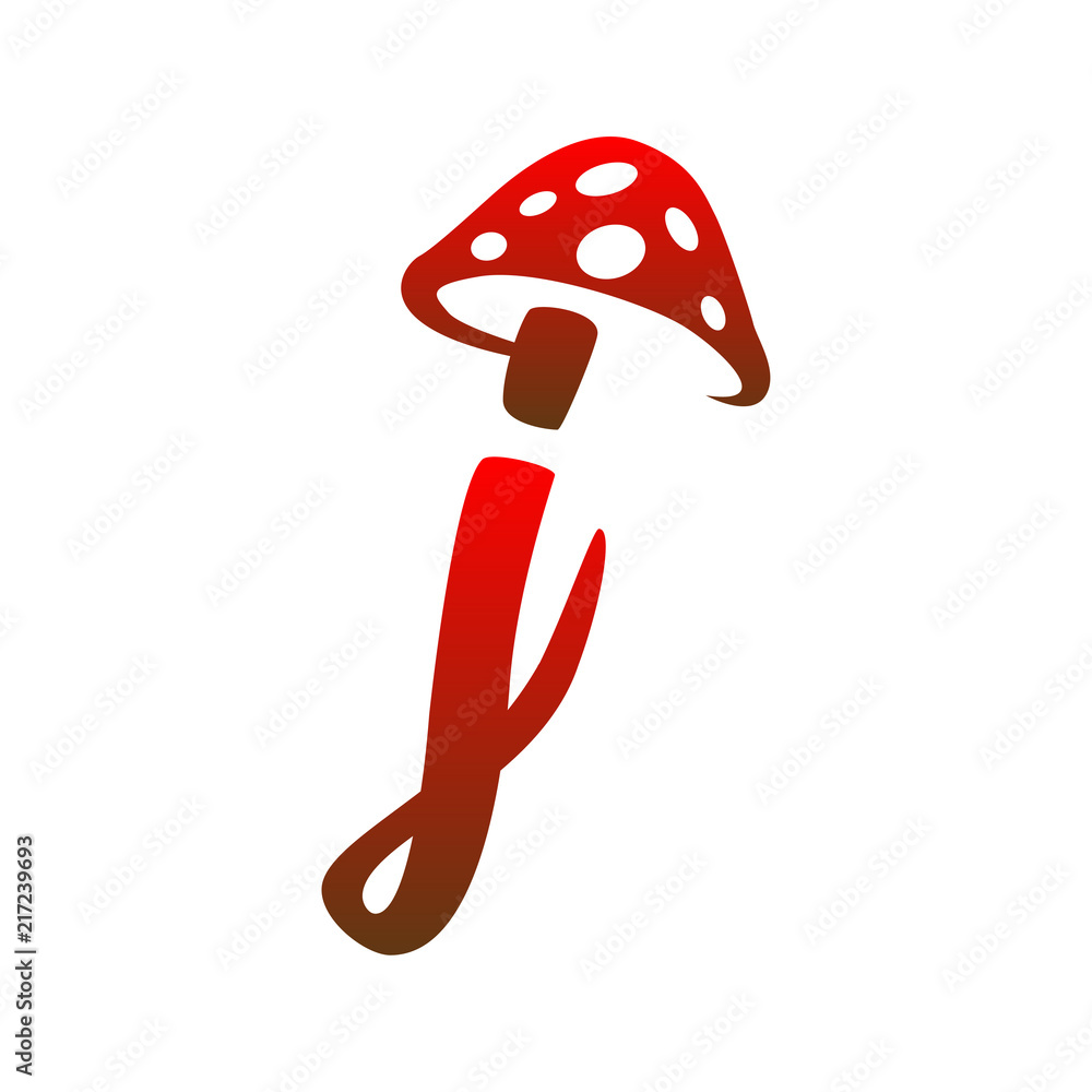 j Letter lowercase mushroom logo icon vector j Letter lowercase mushroom logo icon vector