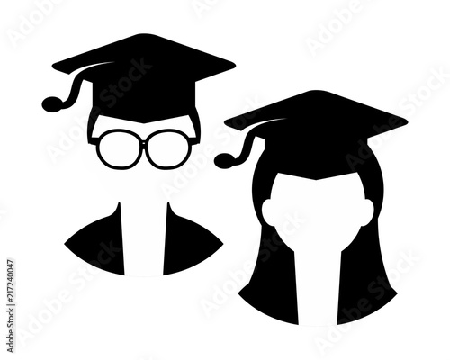 graduation person academy scholar graduate university success image vector icon logo