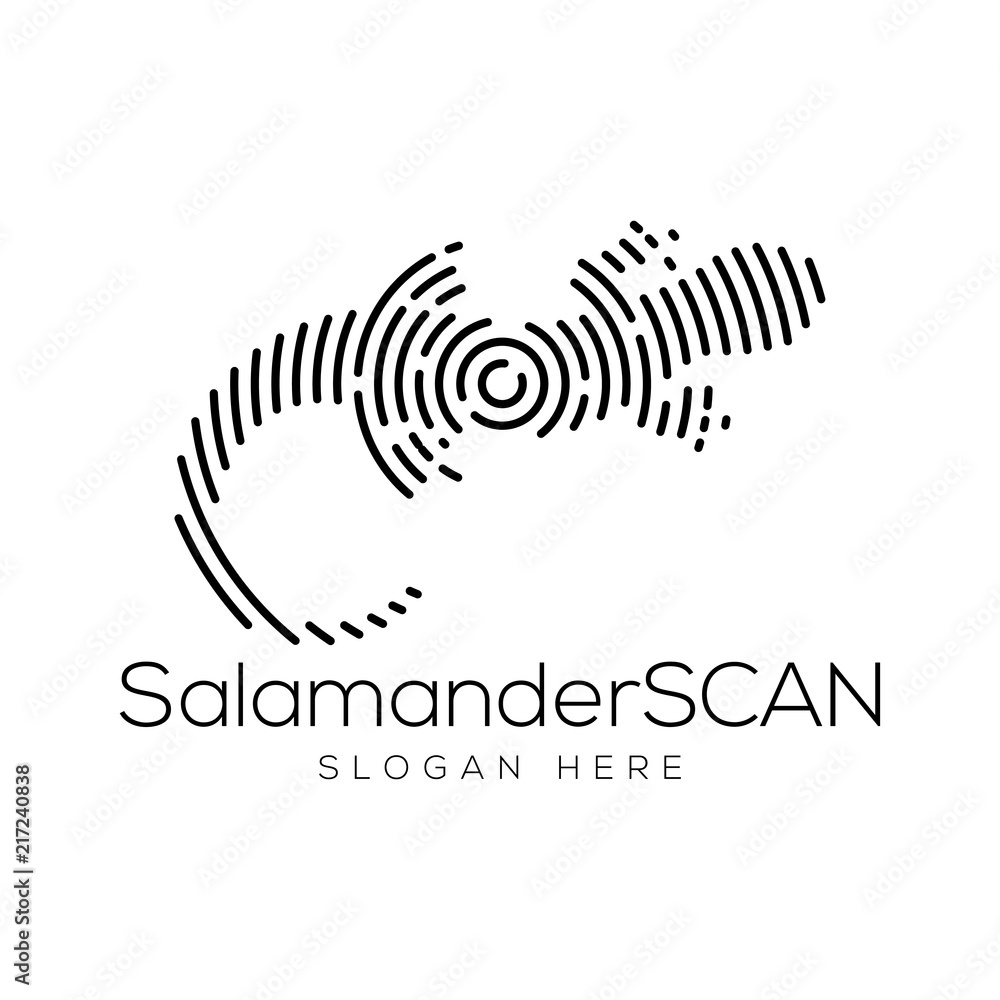Naklejka premium Salamander Scan Technology Logo vector Element. Animal Technology Logo Template