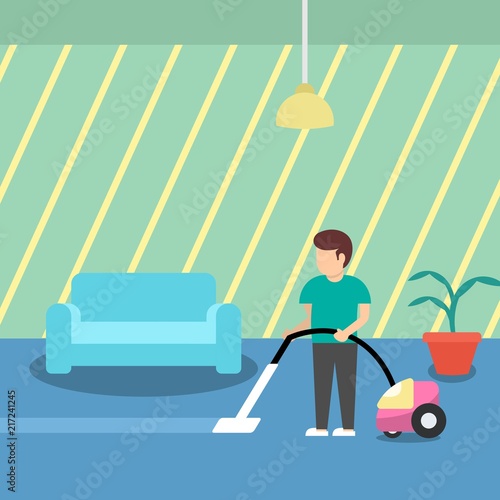 Carpet cleaning illustration