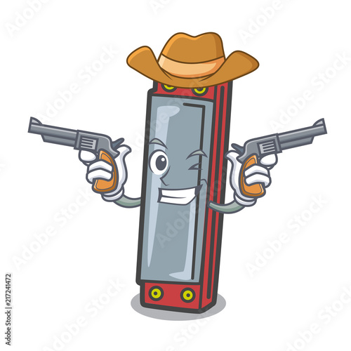 Cowboy harmonica character cartoon style