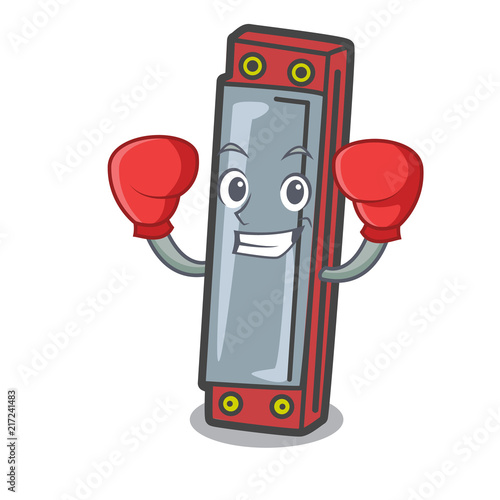 Boxing harmonica character cartoon style photo