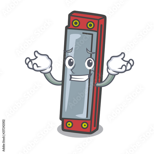 Grinning harmonica character cartoon style