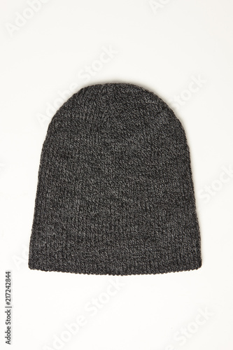 winter wool hat isolated white.
