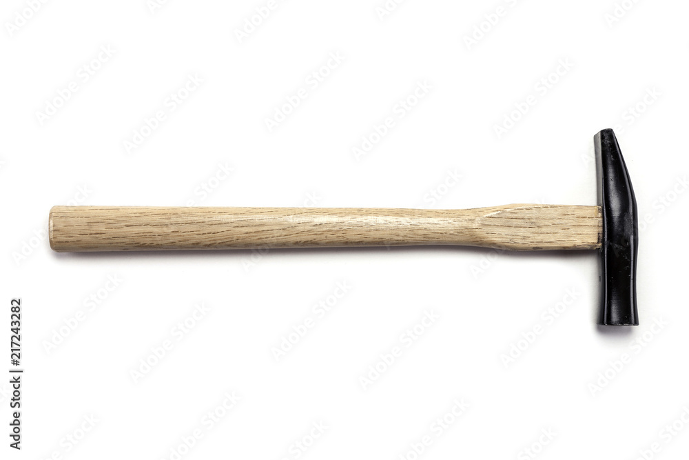 small wood hammer isolated white.