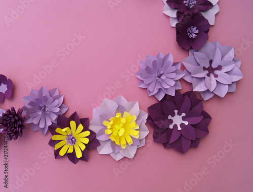 Paper craft Flower Decoration Concept. leaves made of paper. © Дарья Колпакова