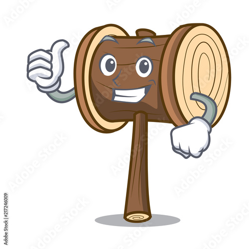 Thumbs up mallet character cartoon style