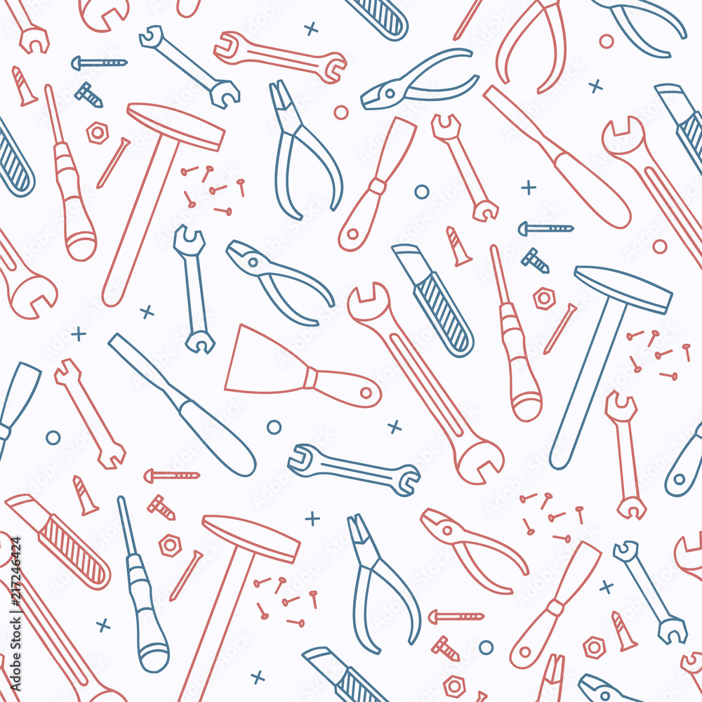 Line art Tools seamless pattern. Hipster graphic. Line art Tools seamless pattern. Hipster graphic.