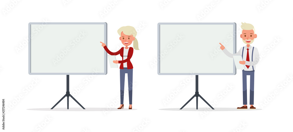 Set of Businessman and Businesswoman character vector design. Presentation in various action with emotions and working. no70 Set of Businessman and Businesswoman character vector design. Presentation in various action with emotions and working. no70
