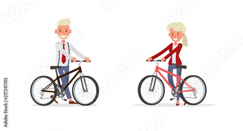 Fototapeta Naklejka Na Ścianę i Meble -  Set of Businessman and Businesswoman character vector design. Presentation in various action with emotions and working. no75