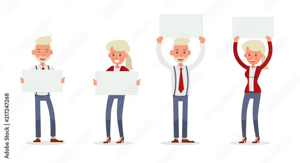 Set of Businessman and Businesswoman character vector design. Presentation in various action with emotions and working. no82