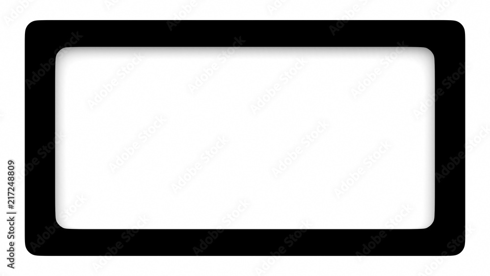 Black light blank frame on white background. 3d rendering Black light blank frame on white background. 3d rendering