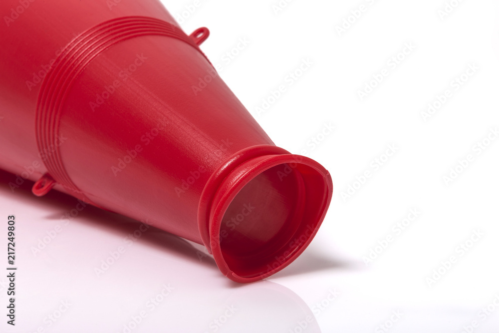 red plastic megaphone isolated white red plastic megaphone isolated white