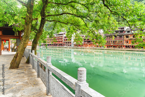 Beautiful view of the Tuojiang River, Phoenix Ancient Town