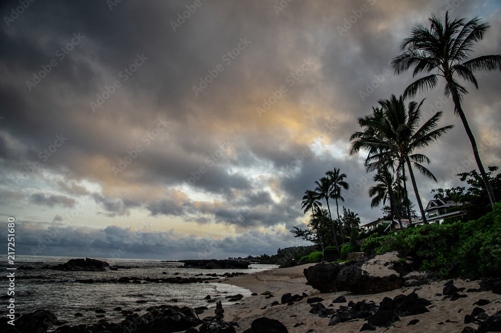 Clouds Reflecting the Setting Sun in Hawaii
