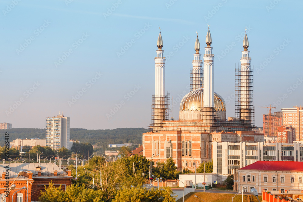 Fototapeta premium Construction of Mosque in Ufa