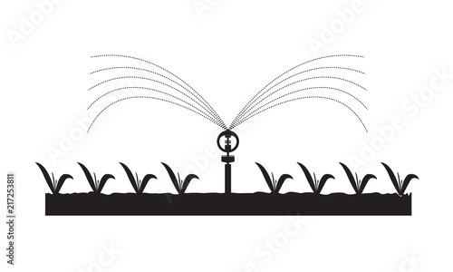 Vector Automatic Sprinklers Watering system for plants, farms, gardens.