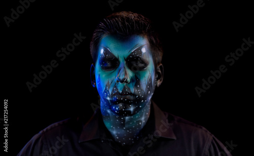 Male Model with Galaxy Makeup