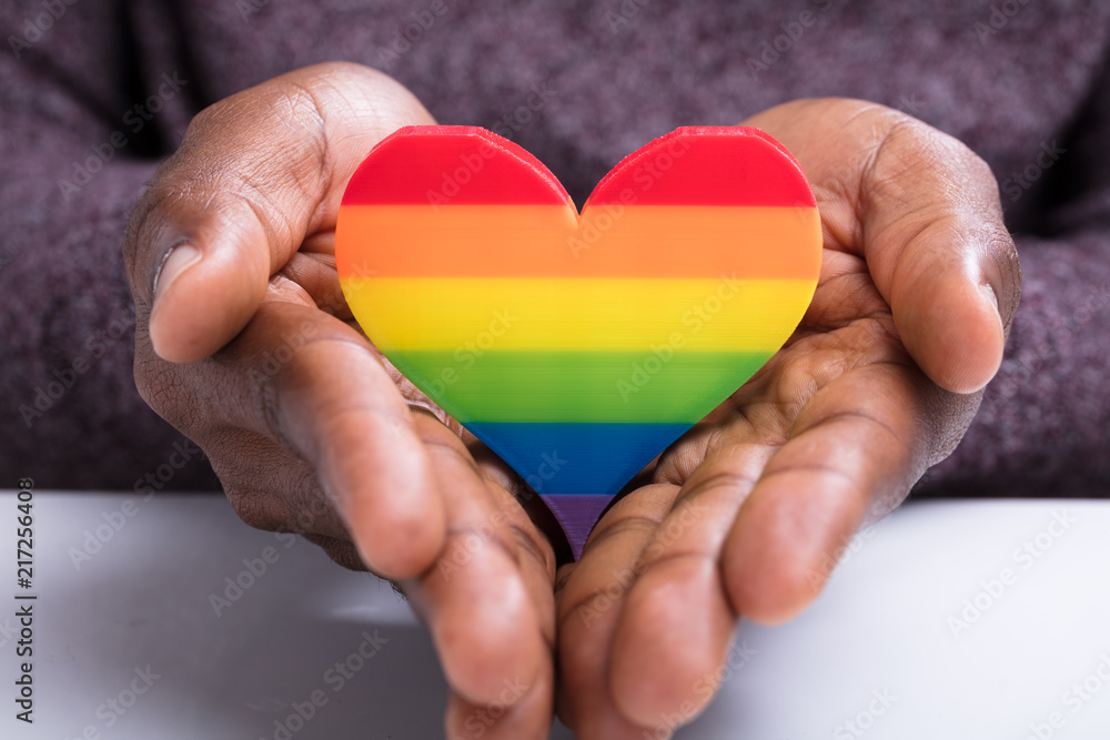 Rainbow Heart On The Man's Hand