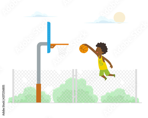 Playing street ball.