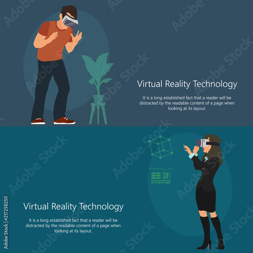 horizontal banner on the theme of virtual reality.