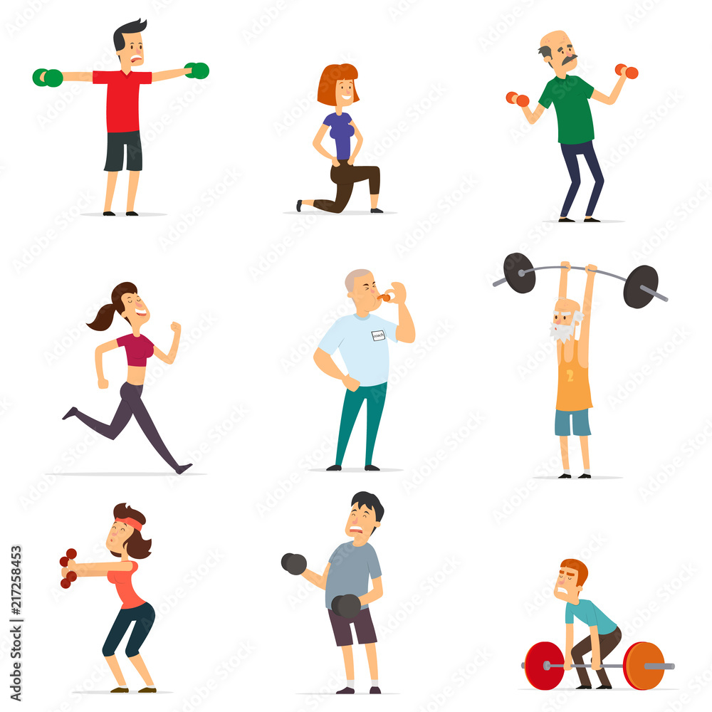 sports people in the flat style. sports people in the flat style.
