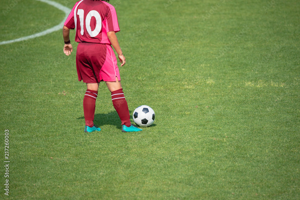 Obraz premium 女子サッカー試合風景
