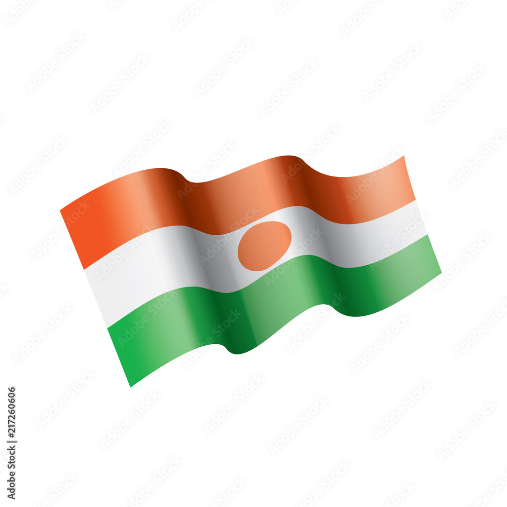 Niger flag, vector illustration on a white background Niger flag, vector illustration on a white background