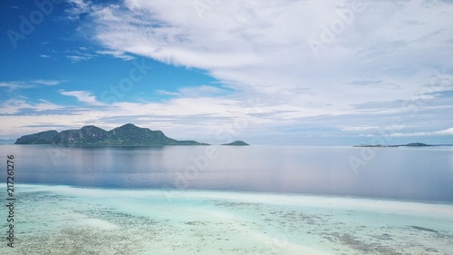 aerial picture of the tropical islands around Sabah, Borneo, Malaysia