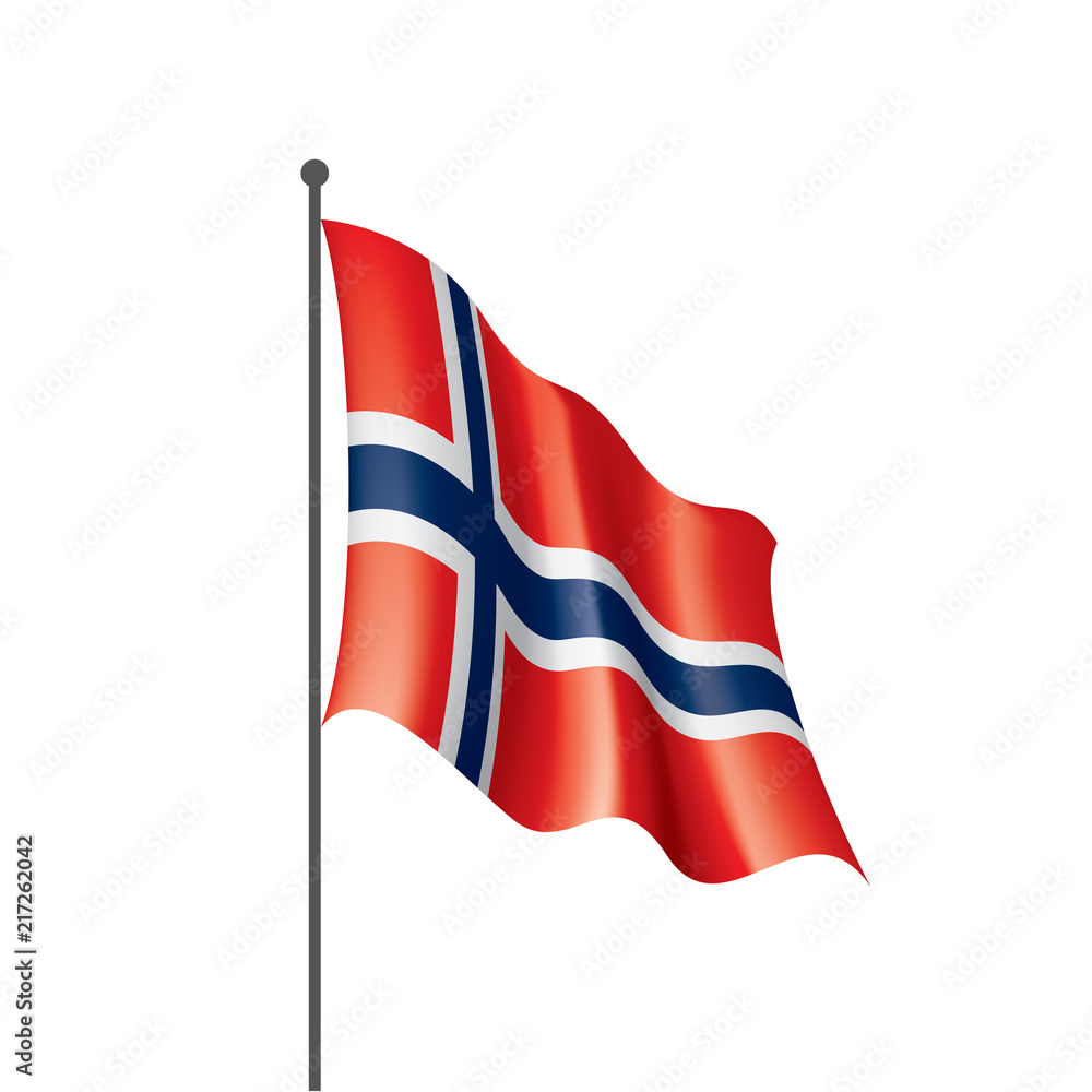 Fototapeta premium Norway flag, vector illustration on a white background
