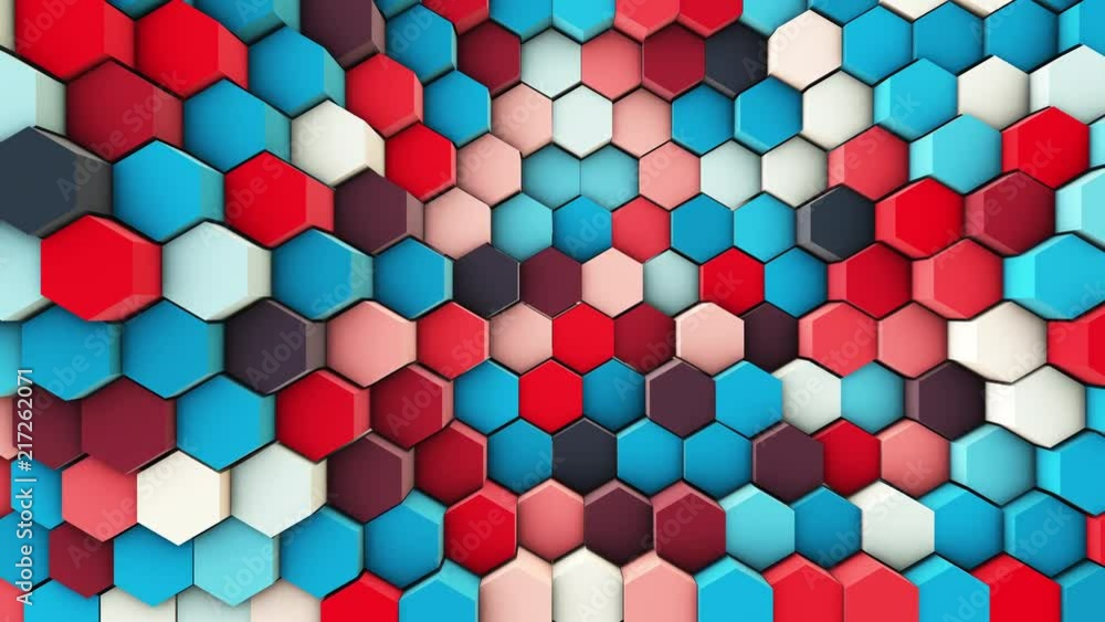 3d wavy hexagons pipes, slow motion abstract background 3d wavy hexagons pipes, slow motion abstract background