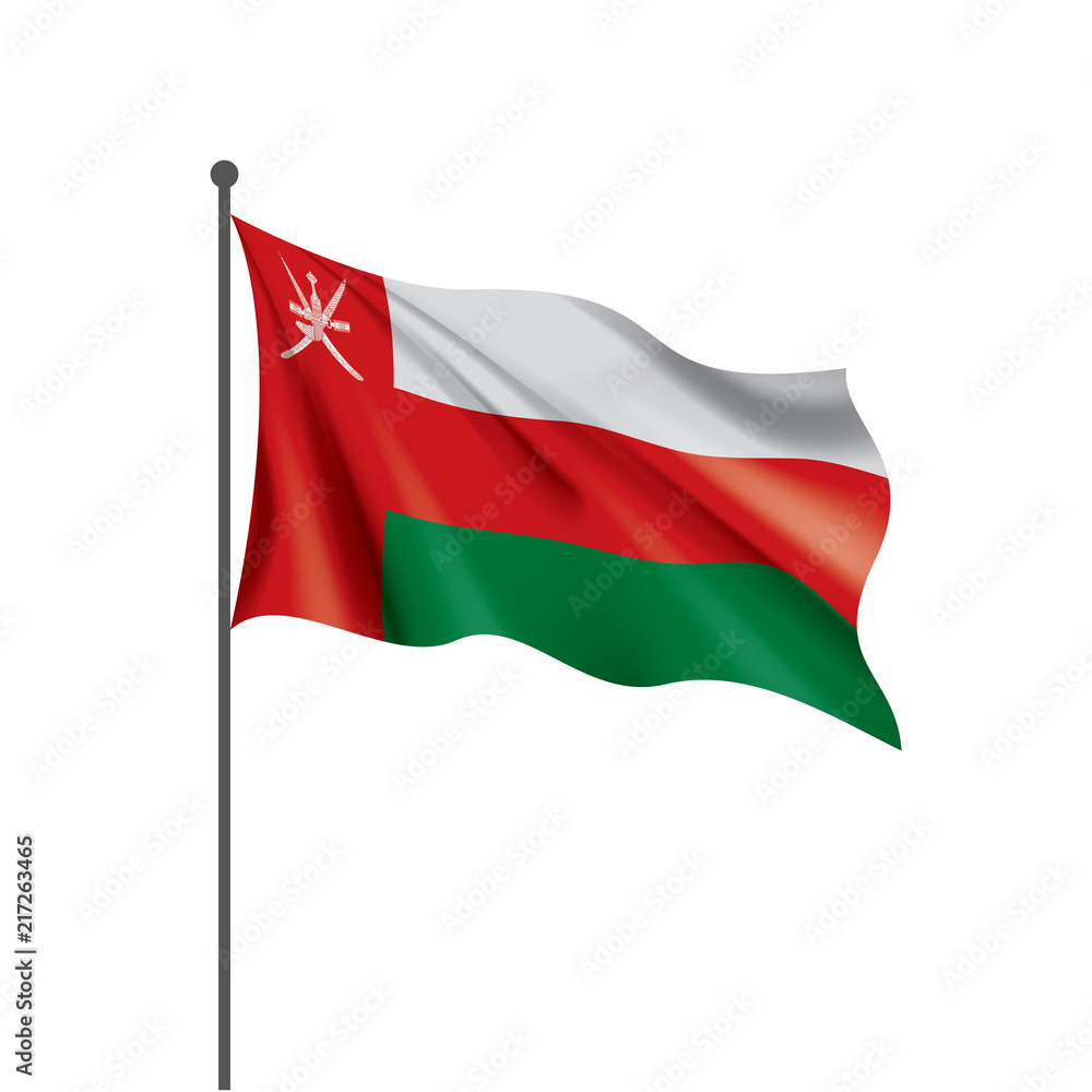 Oman flag, vector illustration on a white background Oman flag, vector illustration on a white background