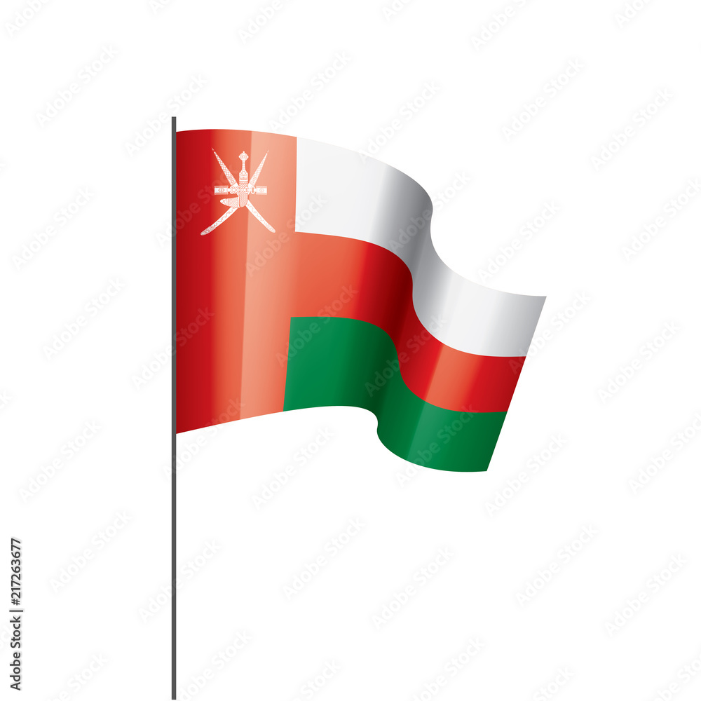 Obraz premium Oman flag, vector illustration on a white background